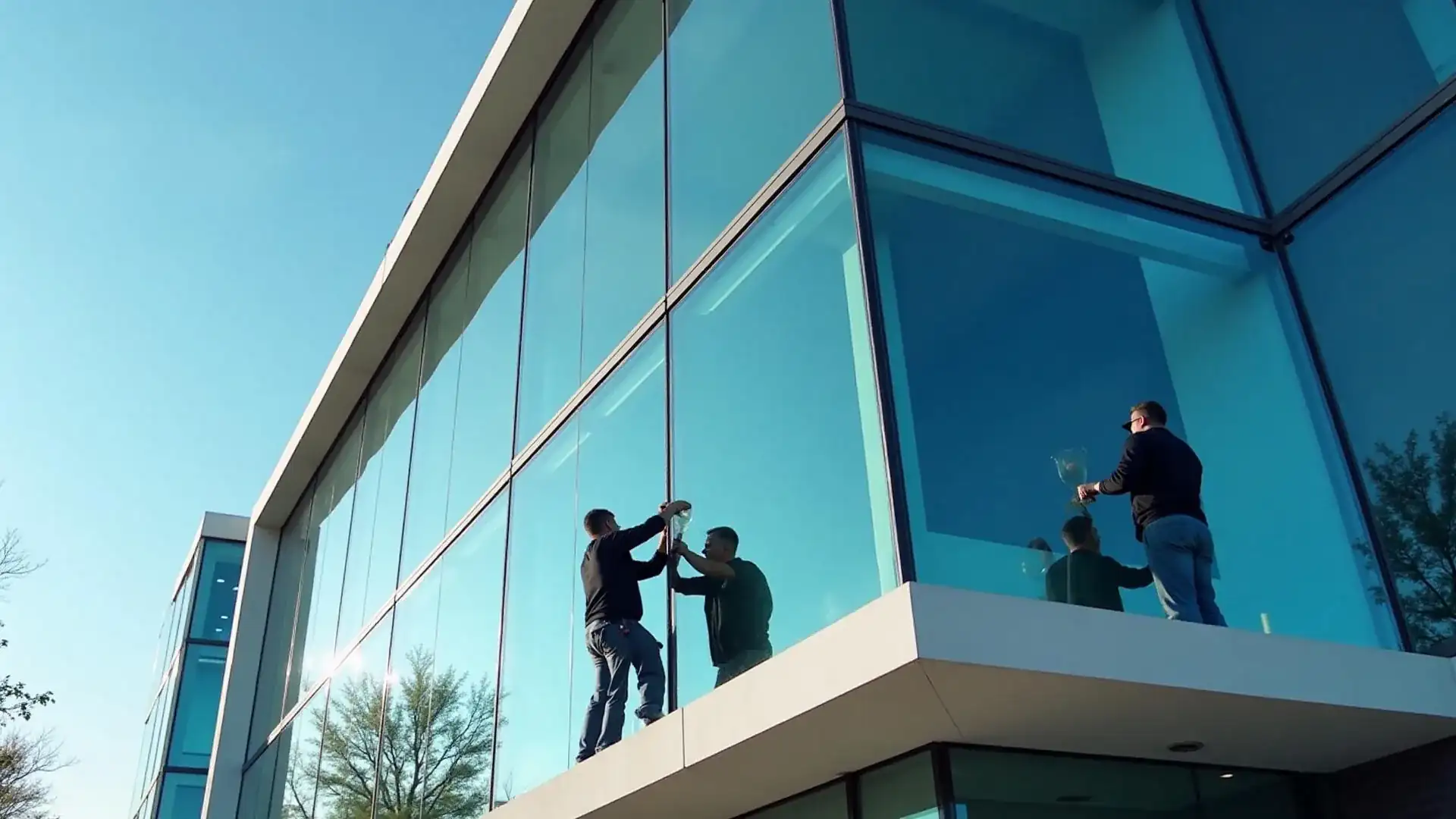Professional glass film installation